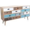 milani home Mobile 12 Cassetti 120x36,5x67 per Interno Camera Cameretta Salotto Ingresso Cucina