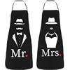 EJRUP Mr. & Mrs. Grembiule da cucina impermeabile, Divertenti Grembiule per Coppie, per compleanno, matrimonio,Pensiero per Anniversario Matrimonio o Natale Regali san valentino