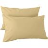 H HANSEL HOME 2 Pezzi Federe 45x135cm per Cuscino Letto in 100% Microfibra con Cerniera, Copricuscini Morbido e Trasparente - Beige