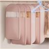 Generic Borsa per indumenti 2026 salvaspazio con cerniera a compressione automatica, organizer e protettore per appendere vestiti in tessuto per uomo e donna (Rosa, L)
