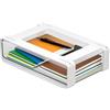 ZoeQide Cassetto inferiore trasparente da incollare, 31 × 20 × 9 cm, cassetto sotto scrivania, autoadesivo, scatola estraibile per ufficio, cucina, tavolo, in plastica, colore bianco