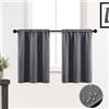 XTMYI, Piccole tende per finestre per bagno, impermeabili, corte e oscuranti, lunghezza 61 cm, set per bar, grigio