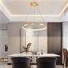 FUMIMID Lampadario Sospensione LED Lampada Soggiorno Lampadario Dimmerabile Con Telecomando Lampade Sospensione Moderne Tavolo Pranzo Soffitto Luminoso Acrilico Rotondo in Alluminio,D'oro,1lap 40cm