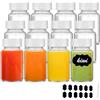 YBCPACK 12 bottiglie di vetro Mini Shot con coperchio bianco, 60 ml, piccole bottiglie da riempire con etichette e penna, ideali per zenzero, liquori, liquori e altre bevande
