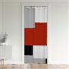 Loussiesd Tende geometriche rosse per porte e porte, per la privacy, moderne, quadrate, per camera da letto, 30% - 50% oscuranti, oscuranti, isolamento termico, tenda per porte, finestre, 1 pannello, 86 x 203