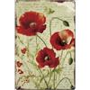 SUPERDANT Cartello In Metallo con Papavero Rosso Cartello In Latta Targa in Metallo Floreale Vintage Poster con Placca Murale Botanico con Placca Murale con Fiori Da Parete per Bar 30x20cm