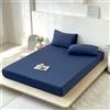 Treer Lenzuolo con Angoli Rinfrescante, Lenzuolo di Raffreddamento Aderente con Elastico 360° per Singolo Matrimoniale Una Piazza e Mezza Materassi Altezza da 30cm (XH23 Blu navy,180x200CM)