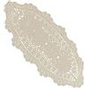 Phantomon Centrotavola ovale in pizzo con motivo floreale, sciarpa da tavolo, coprimobile, tovagliette fatte a mano all'uncinetto, 100% cotone (beige ovale, 30,5 x 61 cm)