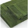 Passione per le tele Set Asciugamani in Spugna 1+1 Bagno Viso 60x110 Ospite 40x60 in Cotone 100% Spugna 600 gr/mq (Fascia Verde, 1 + 1)