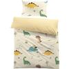 MUSOLEI Copripiumino Dinosauro 120 x 150 cm per bambini e ragazzi, set da letto singolo, in microfibra, con cerniera 3D, motivo stampato, regalo per festa di compleanno con federa (40 x 60 cm