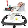 HUOLE Girello pieghevole Bebe - Girello per bambini, multifunzione, con ruote silenziose, centro attività, vassoio rimovibile anti ribaltamento da 6 a 18 mesi (67 x 72 x 92 cm, nero)