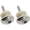 Musiclily Pro 17mm Attacco Bottoni Tracolla Strap Buttons Nickel 2 Pezzi | Acciaio, per Chitarra Elettrica Acustica Classica Ukulele
