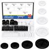Glarks 76pcs 16mm 20mm 25mm 30mm Nero e Bianco Gomma Grommet Set, Doppio Sided Round Rubber Hole Plugs Chiuso Firewall Hole Plug Guarnizione di Gomma per Protezione Filo