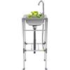 cunnyend Lavello A Piede In Acciaio Inossidabile, Lavabo Autoportante 42*37*83cm Con Rubinetto e Bonda, Cesto Filtro, Lavabo Robusto, Silenzioso e Facile Manutenzione, Per Cucina Lavanderia Giardino Restauro