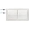 DEMLOU - Griglia di Ventilazione 32 x 18 cm, Acciaio Zincato RAL 9016.