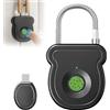 GOEDCH Pad con impronte digitali: resistente Smart Padlock Biometric Pad Lock Keyless Padl ock, High Security Fingerprint Pad lock for Backpack Storage Box and Luggage Black (40 mm × 16,2 mm × 43,5 mm
