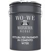 WO-WE Vernice per cemento W700 Pittura pavimenti Interni Nero intenso sim RAL 9005-20L