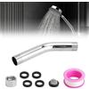 JYYWTSI Prolunga Braccio Soffione Doccia 15 cm G1/2 in Acciaio Inox con Angolo 45°, Tubo di Prolunga Universale Filettato, Cromato Antigraffio