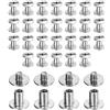 QUARKZMAN 30Set Chicago Screw M3x6mm 3mm Lunghezza Metallico Phillips Rivetto Chiodo Perno Bulloni Rivetti Perno Di Fissaggio Per DIY Cintura Borsa Artigianato Legatoria, Argento