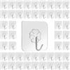 Sunshine smile 50 ganci autoadesivi, trasparenti autoadesivi (massimo 10 kg), gancio adesivo multiuso, senza foratura, gancio adesivo extra forte, adatto per bagno, camera da letto, cucina