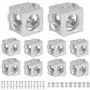 DBREAKS 10 pezzi 20x20 connettori angolari 3-Way Corner Cube, Profilo in alluminio 20x20 Accessori con viti e dadi, supporto angolare 3D per profilo estruso, argento