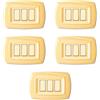 Electron CONFEZIONE DA 5 PLACCHE IN TECNOPOLIMERO, COMPATIBILE CON BTICINO MAGIC, 3 MODULI/POSTI, COLORE GIALLO PASTELLO, ALTA QUALITA', ARROTONDATE, DESIGN CLASSICO, PER INTERRUTTORI/PRESE
