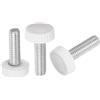 QUARKZMAN 30pz M6 x 20mm Maschio Filettatura Manopole Zigrinate Vite Pollice Serraggio Manopole Impugnatura Plastica Maniglia Mano Manopole con Perno Filettato Bianco