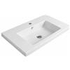 BRICOZONE Lavabo Da Incasso Rettangolare 101x36 Cm In Ceramica Bianca Lucida Monoforo Con Troppopieno Installazione Sottopiano O Soprapiano Per Bagno Moderno