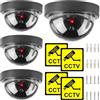 Aicharynic Dummy - Telecamera di sicurezza per sorveglianza finte, 4 pezzi, CCTV con luce LED lampeggiante, telecamera di sorveglianza a cupola, finta finta finta fotocamera a cupola per interni ed esterni