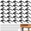 XSHAO® 30 clip per battiscopa da cucina con 90 viti, clip regolabili per piedini da cucina da 32 a 42 mm (nero)