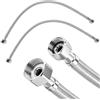 DELAESI 2 tubi corazzati da 3/8 a 1/2, filettatura interna in acciaio inox, tubo flessibile da 50 cm, tubo di collegamento per rubinetto, valvola angolare