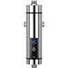 MENAYODA Scaldacqua elettrico, mini scaldabagno elettrico con display digitale, temperatura regolabile, senza serbatoio, per cucina, bagno, lavaggio (argento, 5500 W)