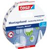 tesa Nastro di Montaggio Powerbond, Superfici Lisce - 10 kg - 5 m | Resistente all'Umidità - Nastro Biadesivo di Montaggio - Per Piastrelle e Metallo - Capacità Massima 10 Kg/Metro