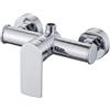 AFUDER Miscelatore Doccia a leva singola Rubinetto Doccia in lega di zinco con cartuccia in ceramica Miscelatore per Doccia da muro, Finitura cromata/Grigio, Uscita filettata G1/2 per vasca e doccia(Chrome)