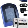 mtb more energy 2x Batteria + Caricabatteria (USB/Auto/Corrente) NP-60 per Casio Exilim EX-FS10 S10 S12 Z9 Z19 Z22 Z25...vedi lista