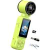 KieTeiiK Videocamera per selfie con schermo frontale, ventola integrata e lente rotante a 180 gradi, per clip da viaggio all'aperto, dispositivo portatile per vlog, per selfie, video da viaggio, fotocamera