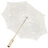 MEMEWOCA Ombrello da sposa in pizzo in stile occidentale, ombrello da matrimonio con manico in legno, parasole decorativo fatto a mano per scenografie fotografiche, colore bianco o beige, (Taglia L beige)