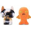 Fuggler Butt Ugly Pets Serie 1 da 23 cm di ZURU, peluche Funny Ugly Monster, 2PK(Winged Bat - Calico Cat and Gold Fish)