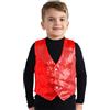 Dress Up America Gilet di Sequin per Bambini - Gilet Rosso Lucido da Danza e Festa per Bambini e Bambine