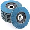 FD-Workstuff Dischi Lamellari Professionali da 125 mm - Set di 10 Pezzi Blu con Grana 60 - Acciaio Inox - Ideali per Smerigliatrice Angolare - Accessorio di Alta Qualità per Molatura e Lucidatura