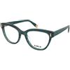 Furla VFUA96 09RD | Occhiali da Vista Graduati | Plastica | Cat Eye | Verde, Multicolore | Adrialenti