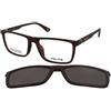 Police Origins Lite 32 UPLQ66 878P | Occhiali da Vista con Clip da Sole | Prova Online | Plastica | Quadrati | Havana | Adrialenti