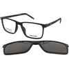 Police Solstice Lite 1 UPLL74 U28P | Occhiali da Vista con Clip da Sole | Prova Online | Plastica | Quadrati | Nero | Adrialenti
