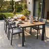 MIlani Home FALL - tavolo da giardino in alluminio allungabile 215/280x100 effetto legno