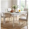MIlani Home DYLAN - tavolo da pranzo allungabile in legno massello con gamba tornita cm 85 X 160/200/240