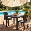 MIlani Home CALIGOLA - tavolo da giardino in wicker quadrato