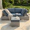 MIlani Home CRINIS - divano da giardino con pouf completo di cuscino intreccio in rattan sintetico