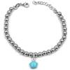 Damiano Argenti Bracciale Sfere in Argento 925 con Stellina Turchese Smaltata a Mano Argento