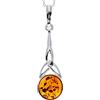 SilverAmber Jewellery Noda 708 - Ciondolo celtico in vera ambra baltica e argento sterling, senza catenina, 10mm x 10mm (pendant), 4.0cm x 1.1cm (item), 23.99 23.7375, Ambra