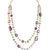 Bocar Collana 2 Strati a Perline Lunghe da Donna Boemo, Gioielli Moda con Perline di Cristallo Acrilico (NK-10640-Rose Green)